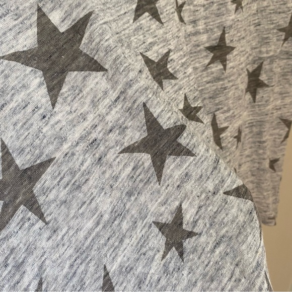 Rails Linen V Neck Top Shirt Tee Cara Gray Star Short Sleeve Size S - Picture 5 of 10